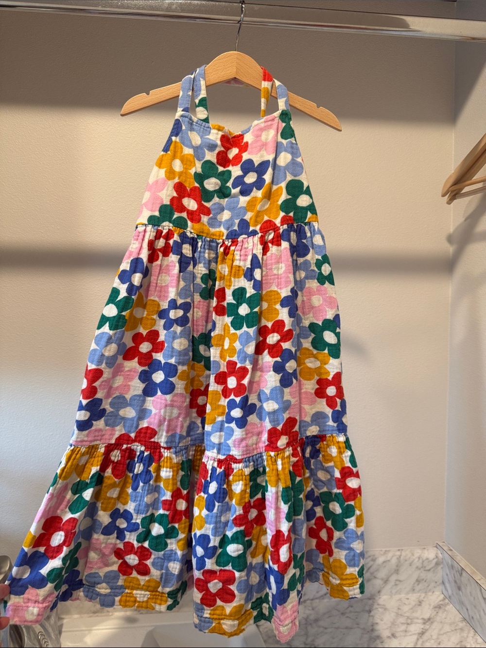Hanna Anderson Girls' Multicolor Floral Halter Dress size girls 130cm US 8(M)
